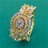 American Diamond Adjustable Ring with 2 Tone Plating