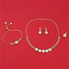 American Diamond Combo Necklace Set with Rhodium Plating 2 Tone Plating
