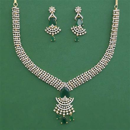American Diamond Classic Necklace with 2 Tone Plating