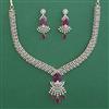 American Diamond Classic Necklace with 2 Tone Plating