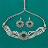 American Diamond Choker Necklace with Rhodium Plating