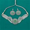 American Diamond Choker Necklace with Rhodium Plating