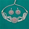 American Diamond Choker Necklace with Rhodium Plating