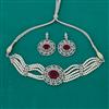 American Diamond Choker Necklace with Rhodium Plating
