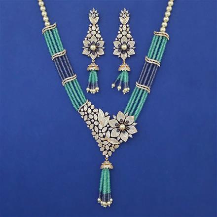 American Diamond Hazoorilal Necklace with Carat Plating