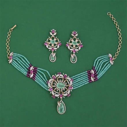 American Diamond Hazoorilal Necklace with Carat Plating