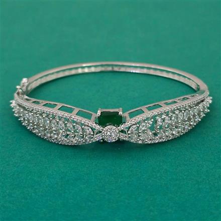 American Diamond Openable kada with Rhodium Plating