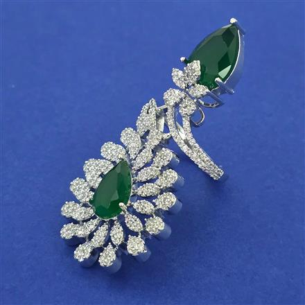 American Diamond Adjustable Ring with Rhodium Plating