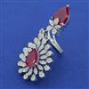 American Diamond Adjustable Ring with Rhodium Plating