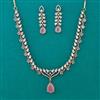 American Diamond Delicate Necklace with Mehndi Plating