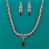 American Diamond Delicate Necklace with Mehndi Plating