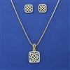 American Diamond Classic Pendant Set with 2 Tone Plating
