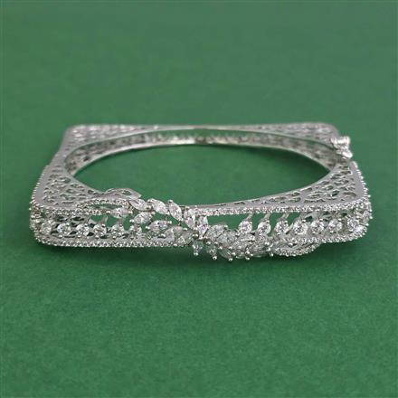 American Diamond Openable kada with Rhodium Plating 2 Tone Plating Carat Plating