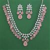 American Diamond Classic Necklace with Rhodium Plating
