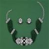 American Diamond Choker Necklace with Rhodium Plating