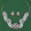 American Diamond Choker Necklace with Rhodium Plating