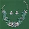 American Diamond Choker Necklace with Rhodium Plating