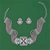 American Diamond Choker Necklace with Rhodium Plating