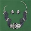 American Diamond Choker Necklace with Rhodium Plating