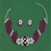 American Diamond Choker Necklace with Rhodium Plating