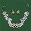 American Diamond Choker Necklace with Rhodium Plating
