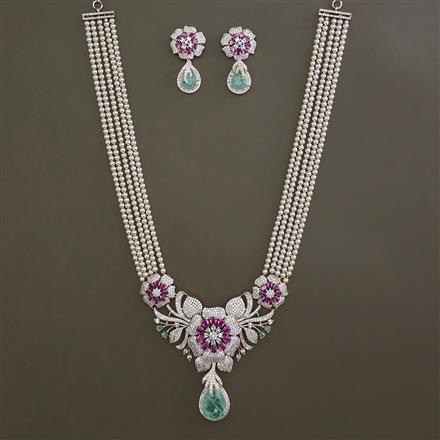 American Diamond Hazoorilal Necklace with Carat Plating