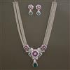 American Diamond Hazoorilal Necklace with Carat Plating
