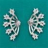 American Diamond Classic Earring with Rhodium Plating 2 Tone Plating