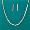 American Diamond Delicate Necklace with Rhodium Plating 2 Tone Plating