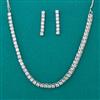 American Diamond Delicate Necklace with Rhodium Plating 2 Tone Plating