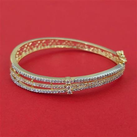 American Diamond Openable kada with Rhodium Plating 2 Tone Plating