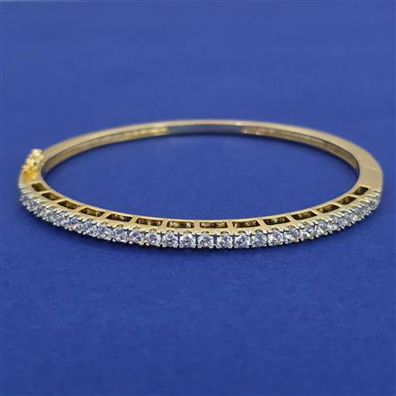 American Diamond Openable kada with Rhodium Plating 2 Tone Plating
