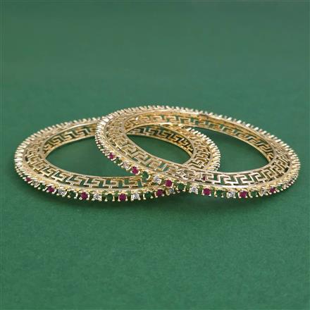 American Diamond 2 Pc Classic Bangles with Gold Plating