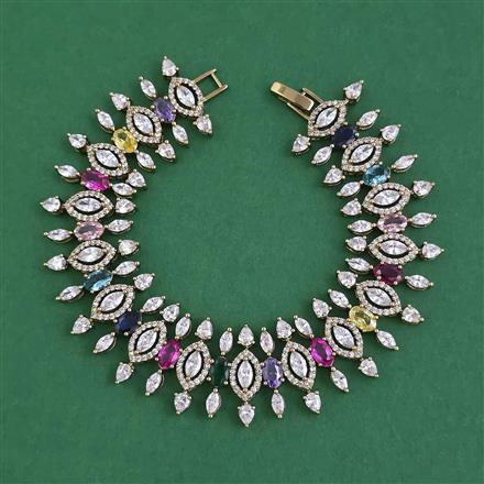 American Diamond Classic Bracelet with Mehndi Plating