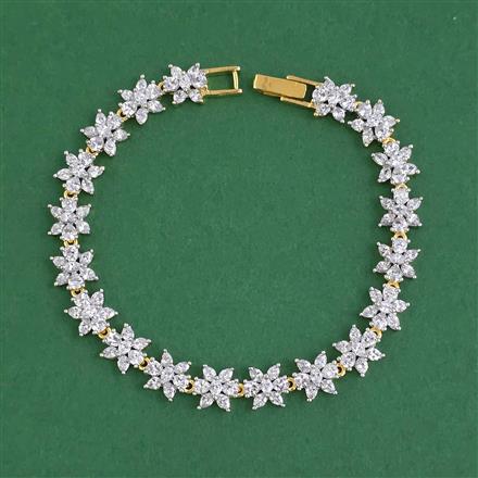 American Diamond Classic Bracelet with 2 Tone Plating