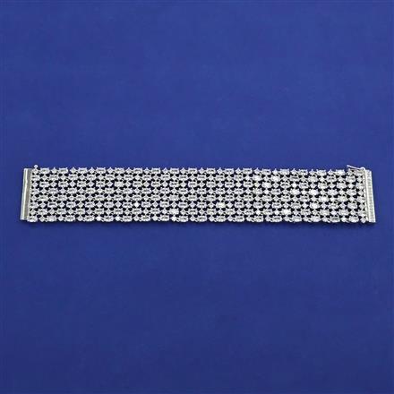 American Diamond Classic Bracelet with Rhodium Plating