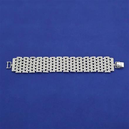 American Diamond Classic Bracelet with Rhodium Plating Mehndi Plating