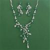American Diamond Classic Necklace with Rhodium Plating