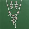 American Diamond Classic Necklace with Rhodium Plating
