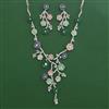 American Diamond Classic Necklace with Rhodium Plating