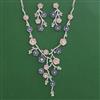American Diamond Classic Necklace with Rhodium Plating