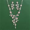 American Diamond Classic Necklace with Rhodium Plating