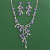 American Diamond Classic Necklace with Rhodium Plating