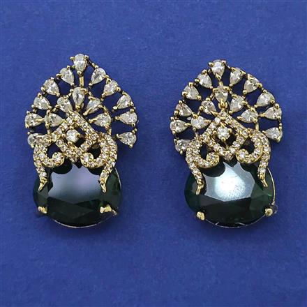 American Diamond Classic Earring with Mehndi Plating