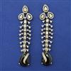 American Diamond Long Earring with Mehndi Plating