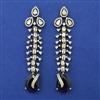 American Diamond Long Earring with Mehndi Plating