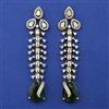 American Diamond Long Earring with Mehndi Plating
