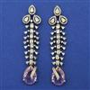American Diamond Long Earring with Mehndi Plating
