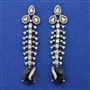 American Diamond Long Earring with Mehndi Plating