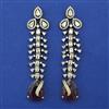 American Diamond Long Earring with Mehndi Plating